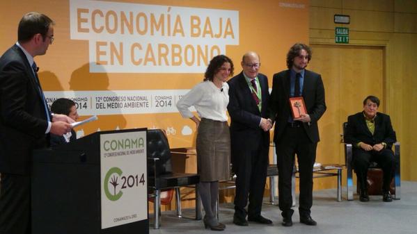 Entrega del premio CONAMA 2014 a Métrica6 en el 12º Congreso Nacional del Medio Ambiente – reconocimiento a la innovación y el I+D+i en eficiencia hídrica y economía baja en carbono
